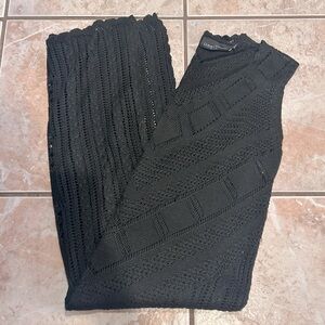 crochet knit maxi dress beach cover up gothic longline relaxed fit